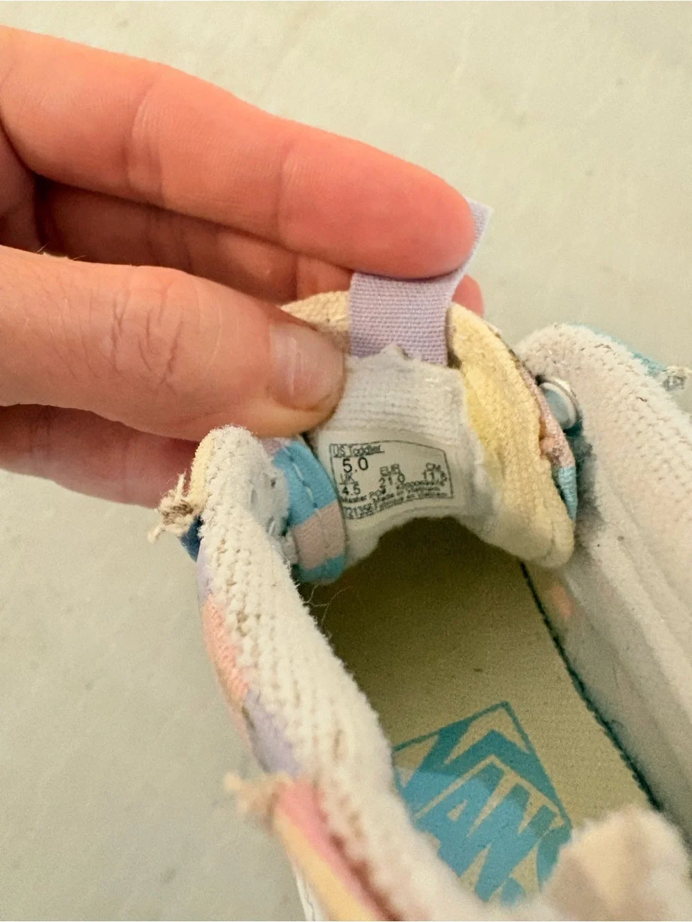 Vans Kids High-Top Sneakers in Pastel Pink, Blue & Purple